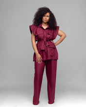 Charger l'image dans la galerie, Pré commande - Top et pantalon "Wlon Okatchi" Bordeaux