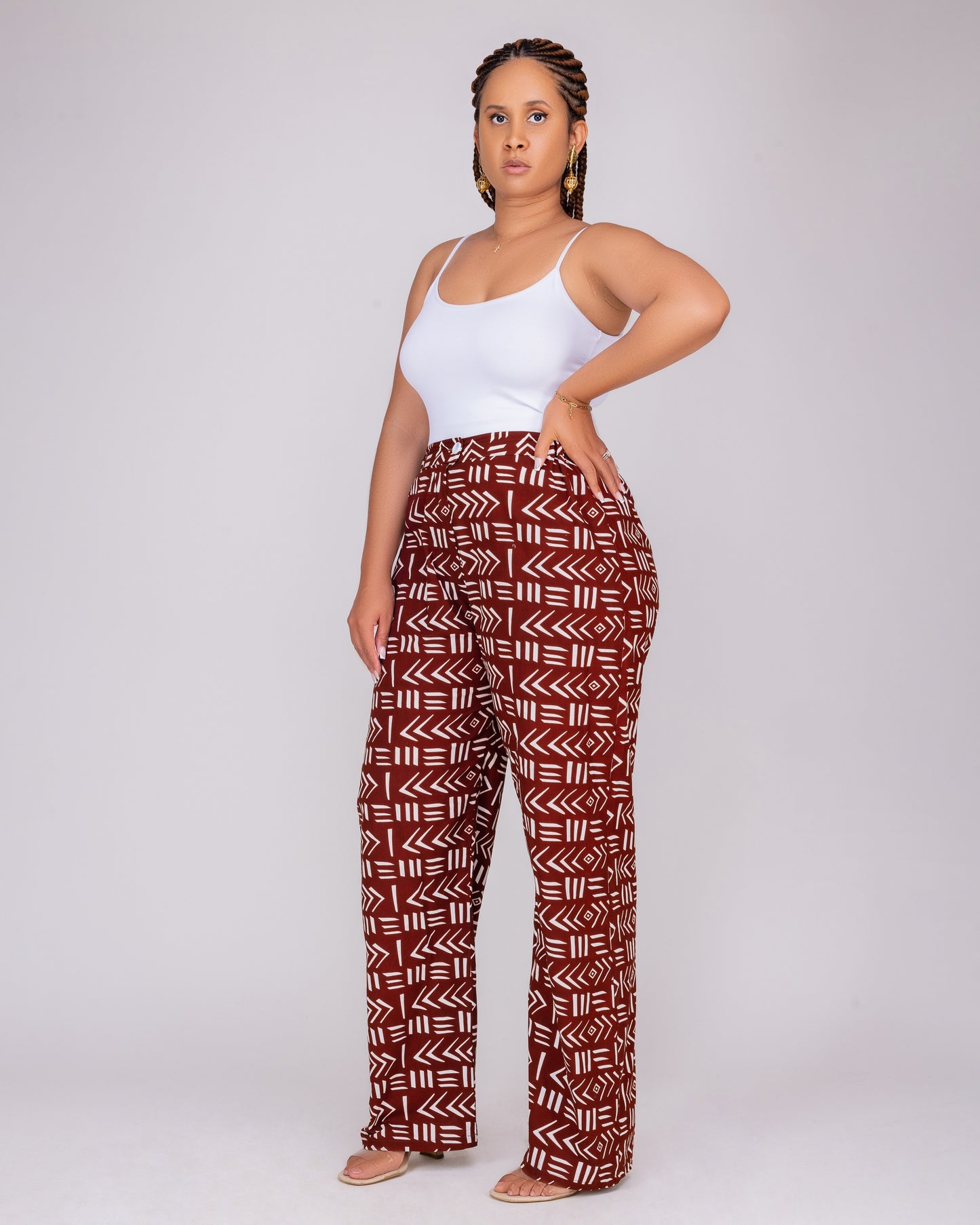 Pantalon bogolan marron Amina