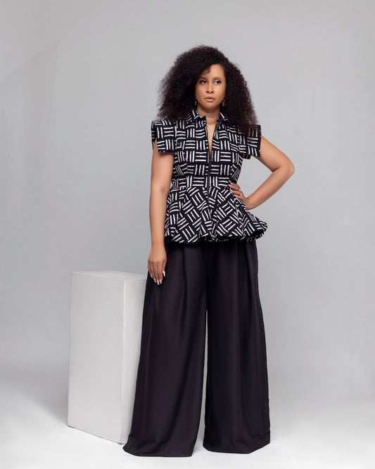 Pré commande - Top et pantalon "Azigli" noir