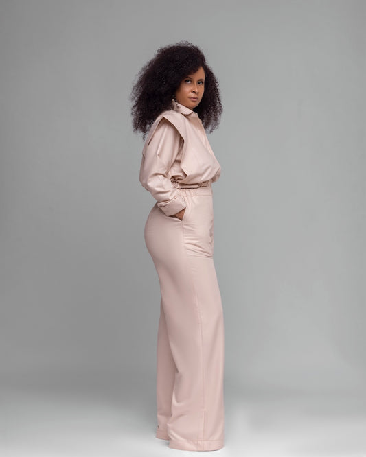 Pré commande - Top et pantalon "otéliotchikou" Beige