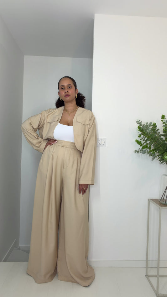 Pré commande Trop veste et pantalon "Okponkpo" Beige