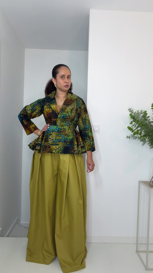 Pré commande Top et pantalon "Yoroboua" Vert