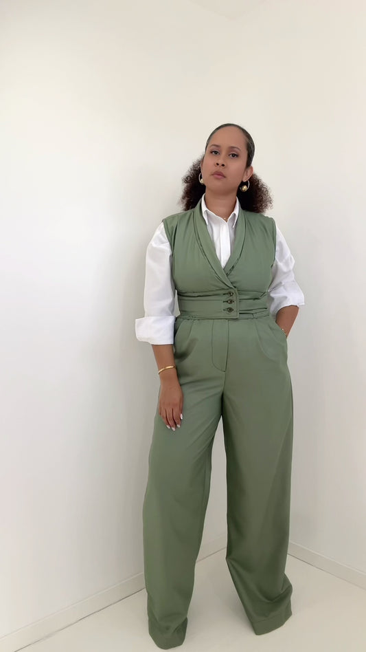 Pré commande - Gilet et pantalon "Akissi" vert