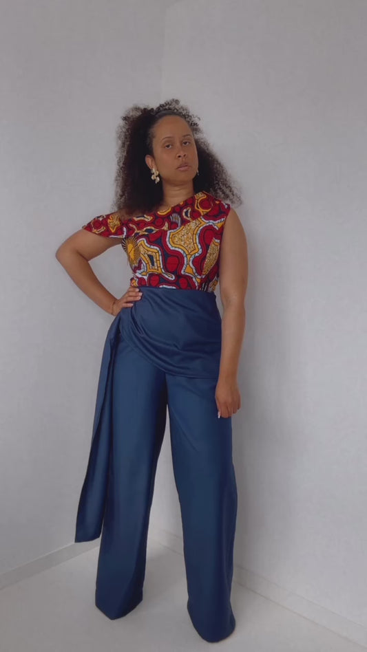 Pre commande - Top et pantalon "Akissi" Bleu