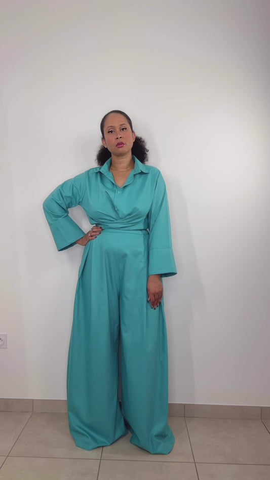 Pré commandeChemise cache coeur et pantalon ample "Azigli"