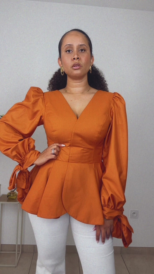Top stretch orange  "Ma Kopientchi"