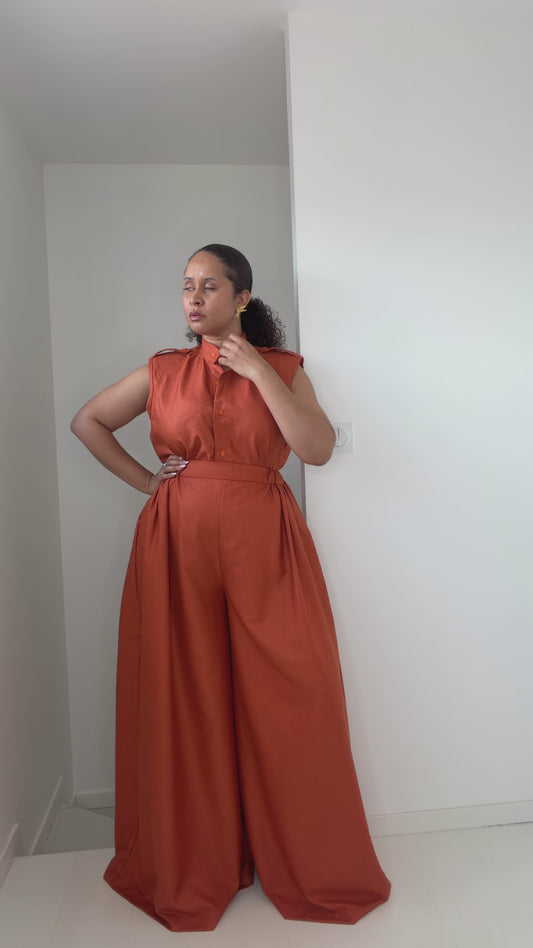 Blouse et pantalon "Azigli" orange