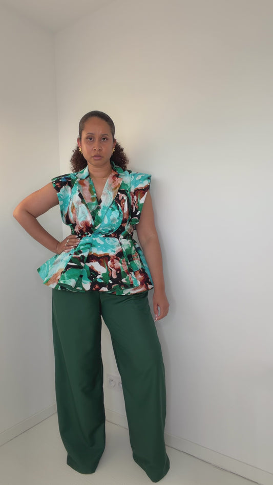 Top et pantalon "Bincéwlon" vert