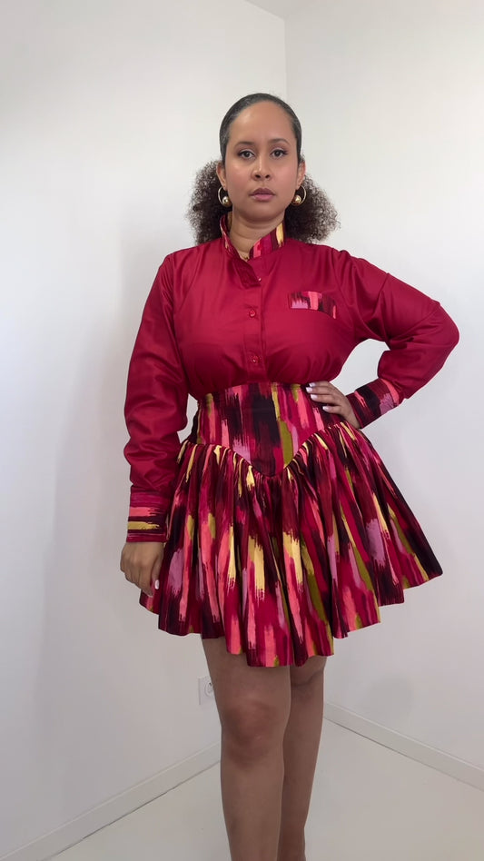 Chemise et jupe "Bincéwlon" Rouge