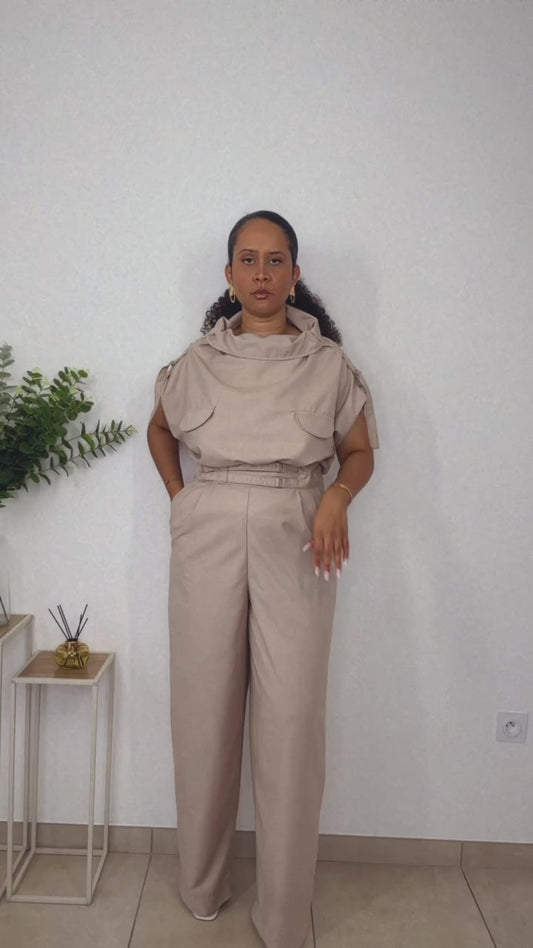 top ample moderne, pantalon large, vehement en pagne, vehement en wax