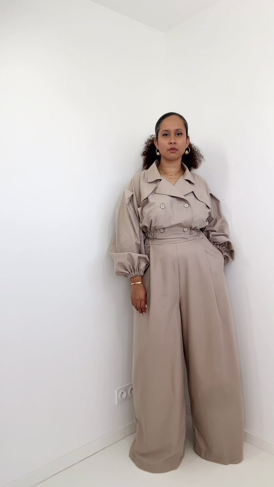 Pré commande - Veste et pantalon "Loué Gnoukli" Beige