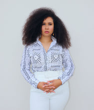Charger l&#39;image dans la galerie, Chemise Bogolan blanc
