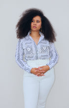 Charger l&#39;image dans la galerie, Chemise Bogolan blanc
